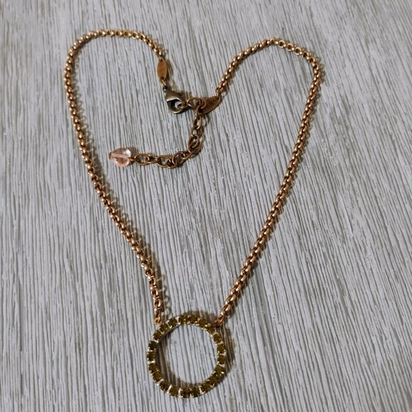 Sabika Jewelry Circle Necklace Swarovski Crystals Green - Picture 1 of 4